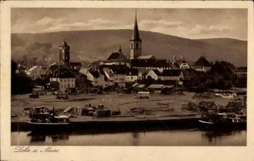 Ak Lohr am Main Unterfranken, Blick zum Ort