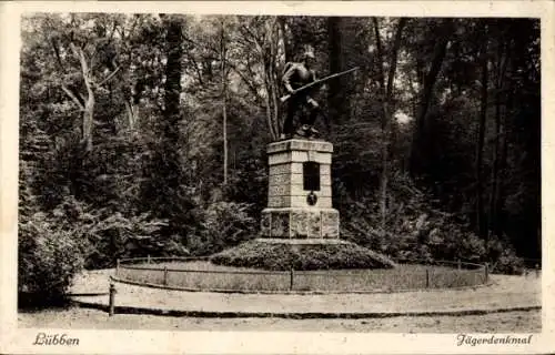 Ak Lübben im Spreewald, Jägerdenkmal