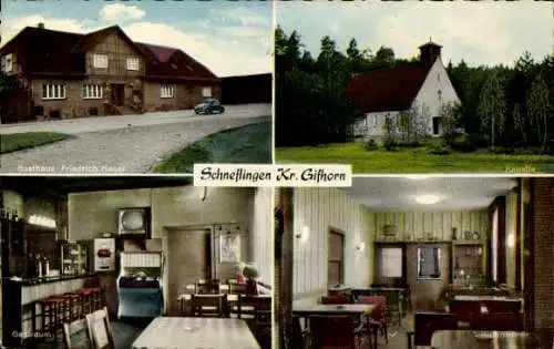 Ak Schneflingen Wittingen in Niedersachsen, Gasthof, Kapelle