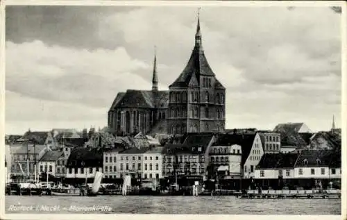 Ak Rostock in Mecklenburg Vorpommern, Marienkirche