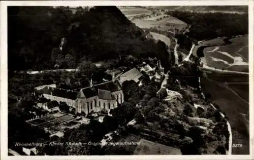 Ak Hammelburg in Unterfranken Bayern, Kloster, Fliegeraufnahme