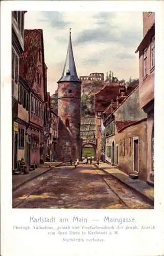 Ak Karlstadt am Main Unterfranken, Maingasse, Tor