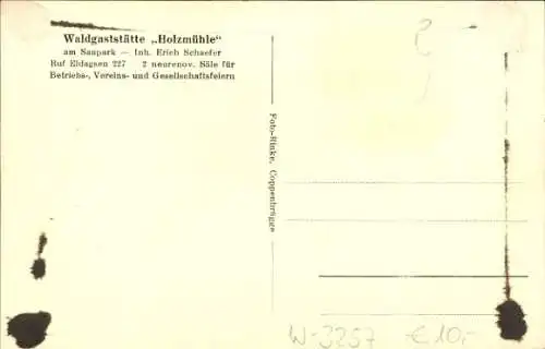 Ak Eldagsen Springe am Deister Niedersachsen, Waldgaststätte Holzmühle