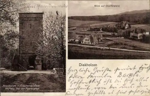 Ak Diekholzen Niedersachsen, Aussichtsturm im Hildesheimer Wald, Oberförsterei