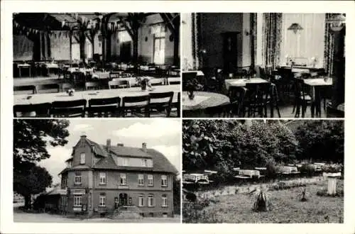 Ak Grasdorf Holle Niedersachsen, Gasthaus Borchers, Speiseraum, Garten