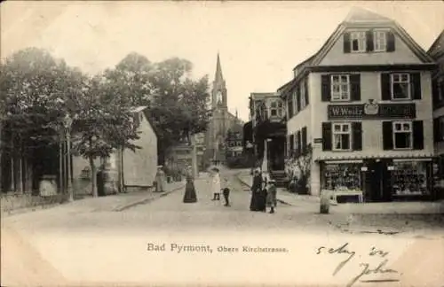 Ak Bad Pyrmont in Niedersachsen, Obere Kirchstraße, Geschäft W. Weitz