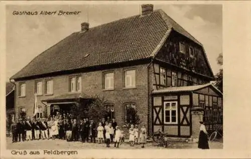 Ak Feldbergen Söhlde in Niedersachsen, Gasthaus Albert Bremer, Gäste