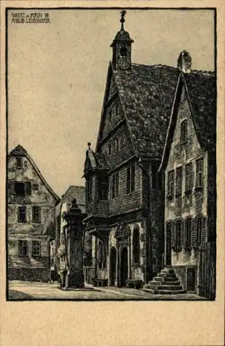 Künstler Ak Wörth am Main in Unterfranken, Rathaus, Alois Leibinger