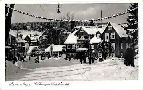 Ak Braunlage im Oberharz, Elbingröderstraße, Winter