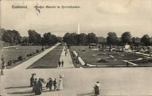 Ak Herrenhausen Hannover in Niedersachsen, großer Garten