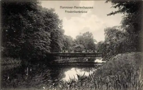 Ak Herrenhausen Hannover in Niedersachsen, Friederikenbrücke