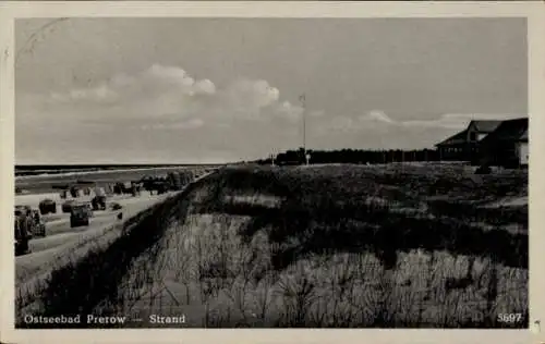 Ak Ostseebad Prerow auf dem Darß, Strand, Panorama