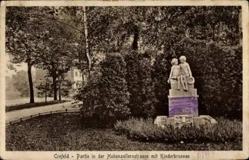 Ak Krefeld am Niederrhein, Hohenzollernstraße, Kinderbrunnen
