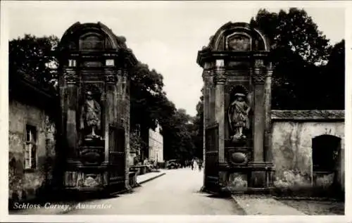 Ak Corvey Höxter, Schloss Corvey, Außentor