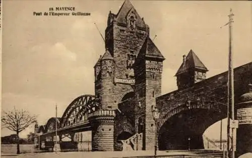 Ak Mainz am Rhein, Kaiser Wilhelm Brücke