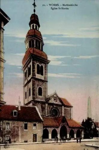 Ak Worms am Rhein, Martinskirche