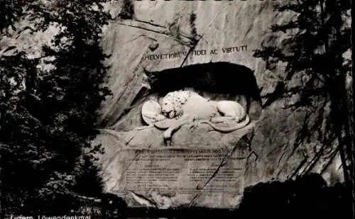 Ak Luzern Stadt Schweiz, Löwendenkmal