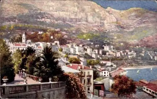 Künstler Ak Monte Carlo Monaco, Blick auf den Ort