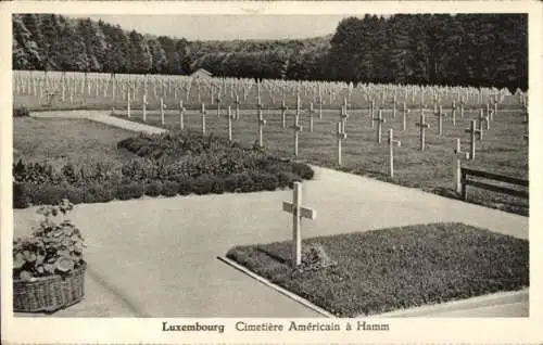 Ak Luxembourg Luxemburg, Amerikanischer Friedhof in Hamm