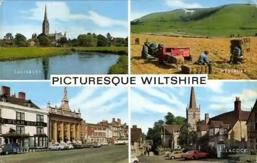 Ak Wiltshire England, Salisbury, Westbury, Devizes, Lacock
