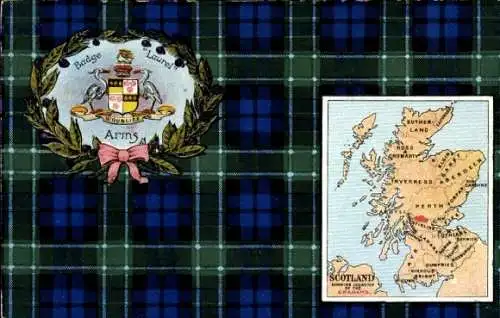 Wappen Landkarten Ak Schottland, Badge Laurel