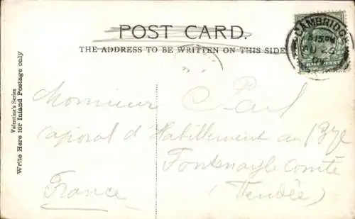 Ak Cambridge Ostengland, King's College Kapelle, Clare College