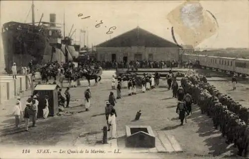 Ak Sfax Tunesien, Les Quais de la Marine