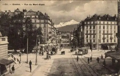 Ak Genève Genf Schweiz, Rue du Mont-Blanc