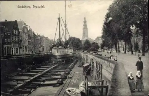 Ak Middelburg Zeeland Niederlande, Droogdok