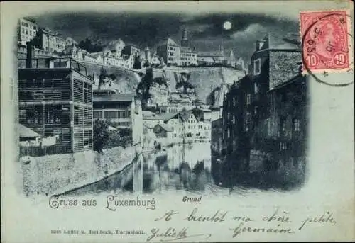 Mondschein Ak Luxemburg Luxembourg, Grund