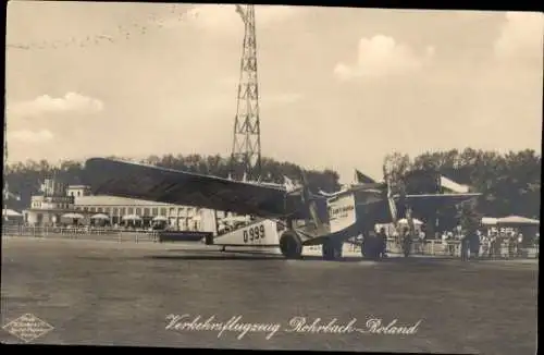 Ak Verkehrsflugzeug Rohrbach Roland D-999 Watzmann, Lufthansa, Flugplatz