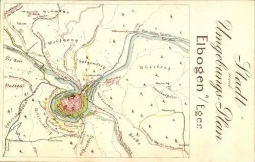 Künstler Ak Loket Elbogen Region Königgrätz, Hotel weisses Ross