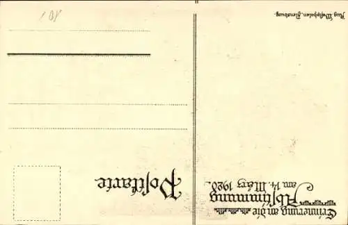 Künstler Ak Holtz, Flensburg, 14. März 1920, Volksabstimmung in Schleswig