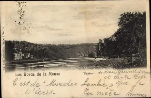 Ak Waulsort Ardennes, Meuse, Ufer
