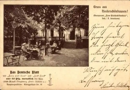 Ak Berlin Pankow Niederschönhausen, Restaurant Zum Waldschlösschen