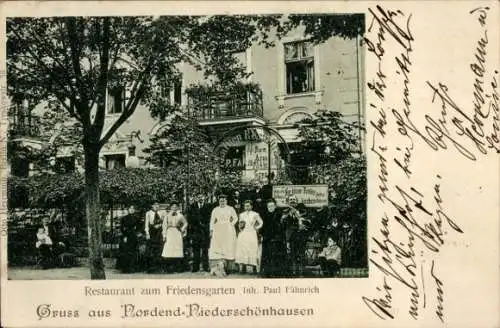 Ak Berlin Pankow Niederschönhausen Nordend, Restaurant Zum Friedensgarten