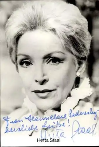 Ak Schauspielerin Herta Staal, Portrait, Autogramm