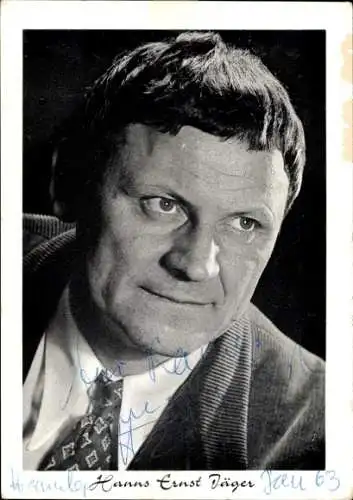 Ak Schauspieler Hanns-Ernst Jäger, Portrait, Autogramm