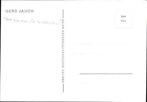 Ak Schauspieler Gerd Jauch, Portrait, Hornbrille, Autogramm