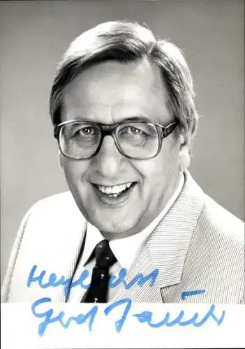 Ak Schauspieler Gerd Jauch, Portrait, Brille, Autogramm