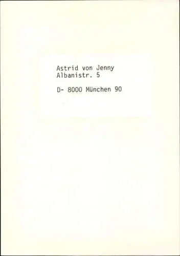 Ak Schauspielerin Astrid von Jenny, Portrait, Autogramm