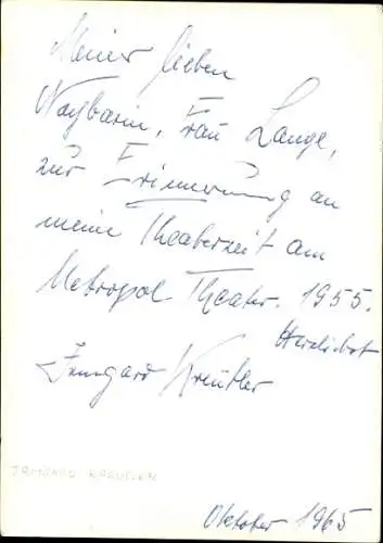 Ak Schauspielerin Irmgard Kreutler, Profilportrait, Autogramm