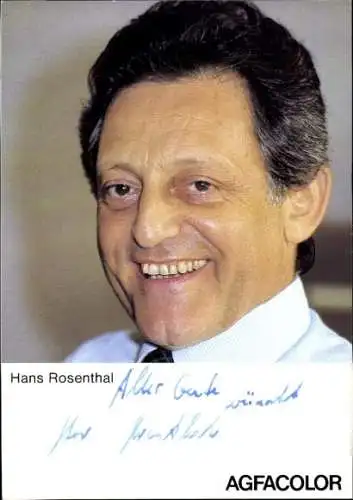 Ak Schauspieler Hans Rosenthal, Portrait, Werbung Agfacolor, Autogramm