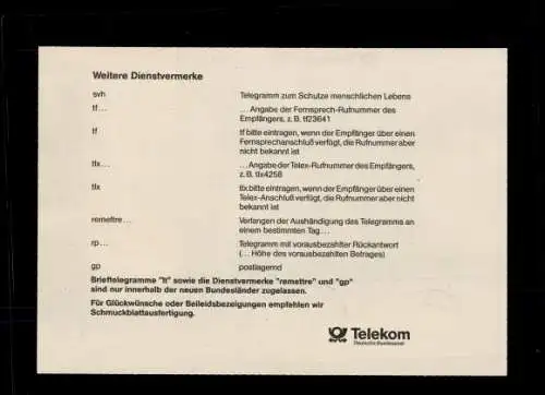 Michel Nr. 3349 (8) auf Telegramm, Telekom