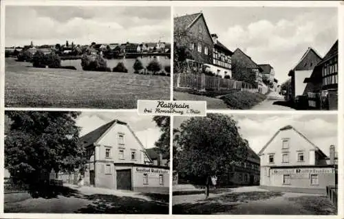 Ak Raitzhain Ronneburg in Thüringen, Gesamtansicht, Gasthof Raitzhain, Straßenpartie
