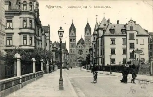 Ak München, Loristraße, St. Bennokirche
