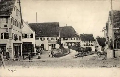 Ak Burgau in Schwaben, Ortspartie