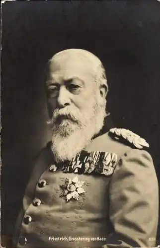 Ak Großherzog Friedrich I. von Baden, Portrait