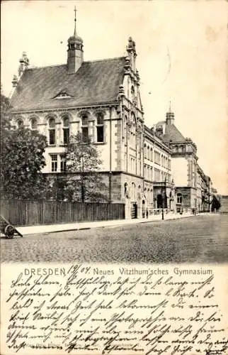 Ak Dresden Zentrum Altstadt, Neues Vitzthum'sches Gymnasium