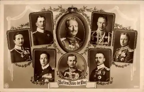 Ak Kaiser Wilhelm II., Prinzen, Auf dem Felde der Ehre, Herzog Ernst August von Braunschweig